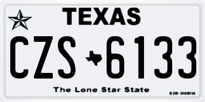 TX license plate CZS6133