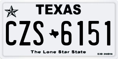 TX license plate CZS6151