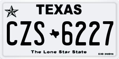 TX license plate CZS6227