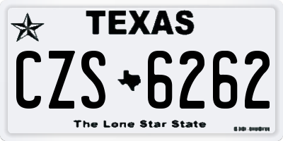 TX license plate CZS6262