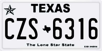 TX license plate CZS6316