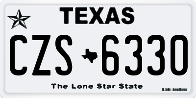 TX license plate CZS6330