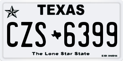 TX license plate CZS6399