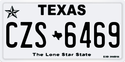 TX license plate CZS6469