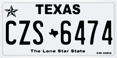 TX license plate CZS6474