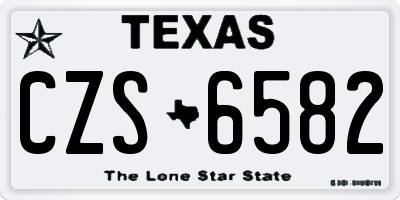 TX license plate CZS6582