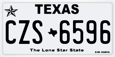 TX license plate CZS6596