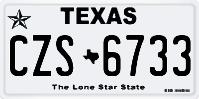 TX license plate CZS6733