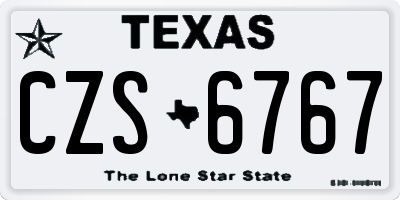 TX license plate CZS6767