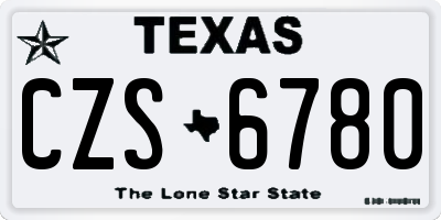 TX license plate CZS6780