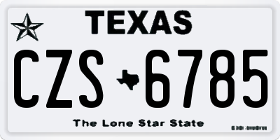 TX license plate CZS6785