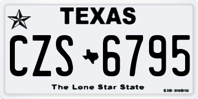TX license plate CZS6795