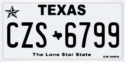 TX license plate CZS6799