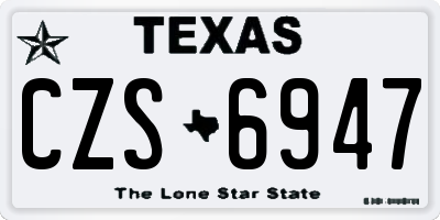 TX license plate CZS6947