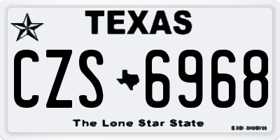 TX license plate CZS6968