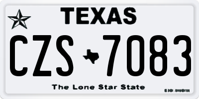 TX license plate CZS7083