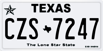 TX license plate CZS7247