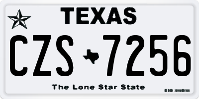 TX license plate CZS7256