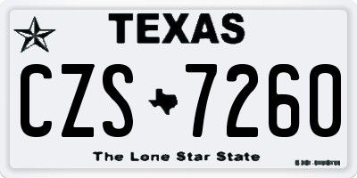 TX license plate CZS7260