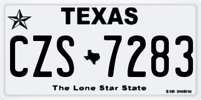 TX license plate CZS7283