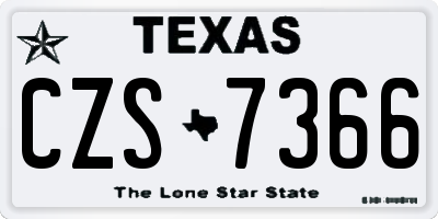 TX license plate CZS7366