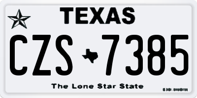 TX license plate CZS7385