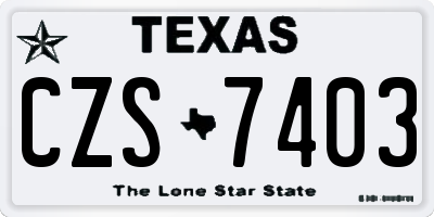 TX license plate CZS7403