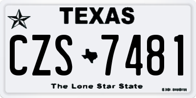 TX license plate CZS7481