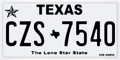 TX license plate CZS7540
