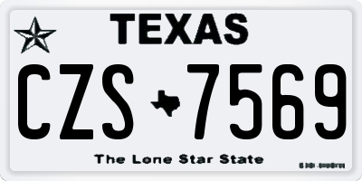 TX license plate CZS7569