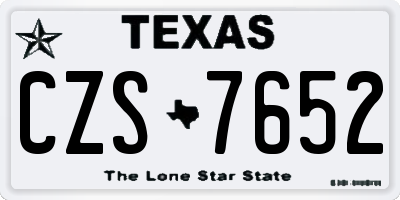 TX license plate CZS7652
