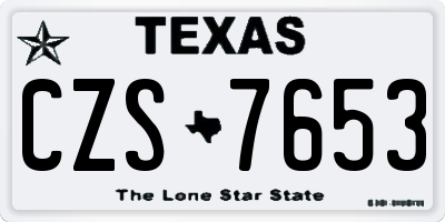 TX license plate CZS7653