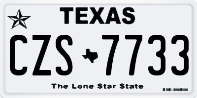 TX license plate CZS7733