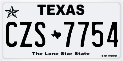 TX license plate CZS7754
