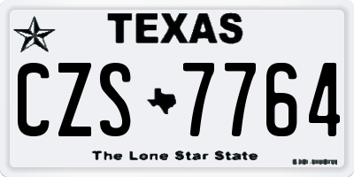 TX license plate CZS7764