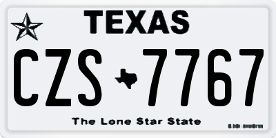 TX license plate CZS7767
