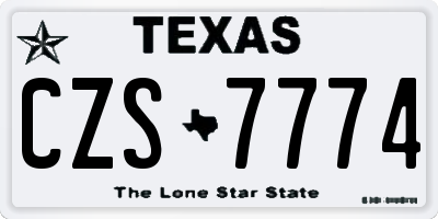 TX license plate CZS7774