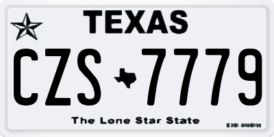 TX license plate CZS7779