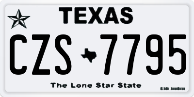TX license plate CZS7795