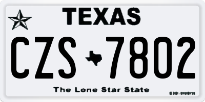 TX license plate CZS7802