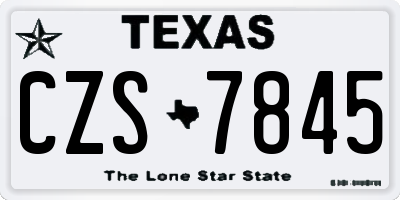 TX license plate CZS7845