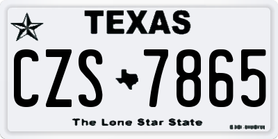 TX license plate CZS7865