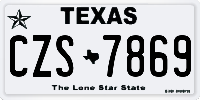 TX license plate CZS7869