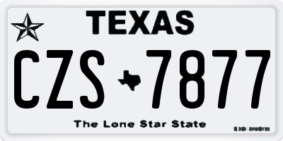 TX license plate CZS7877