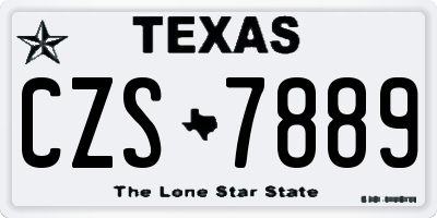 TX license plate CZS7889