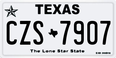 TX license plate CZS7907