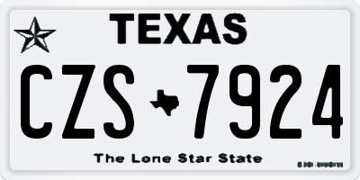 TX license plate CZS7924