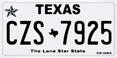 TX license plate CZS7925