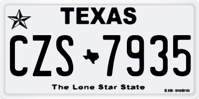 TX license plate CZS7935