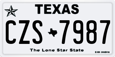 TX license plate CZS7987